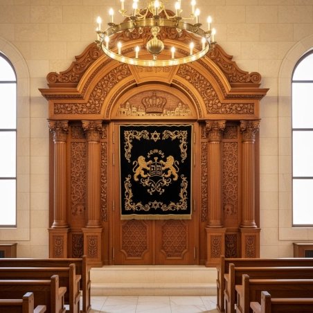 Exquisite Handcrafted Mahogany Aron Kodesh by Mulyoharjo Furniture Indonesia