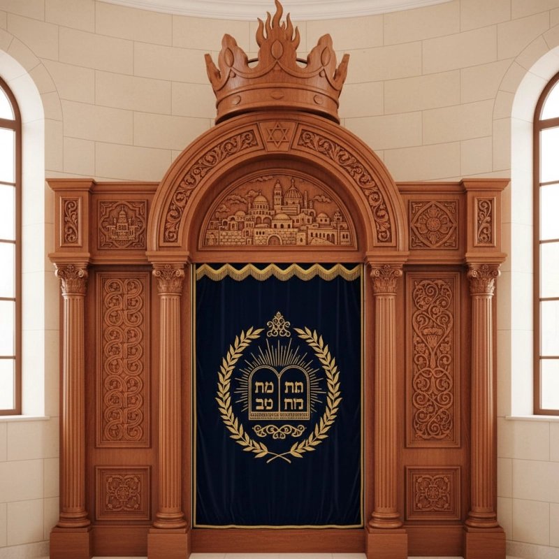 Elegant Handcrafted Mahogany Aron Kodesh from Mulyoharjo Furniture Indonesia
