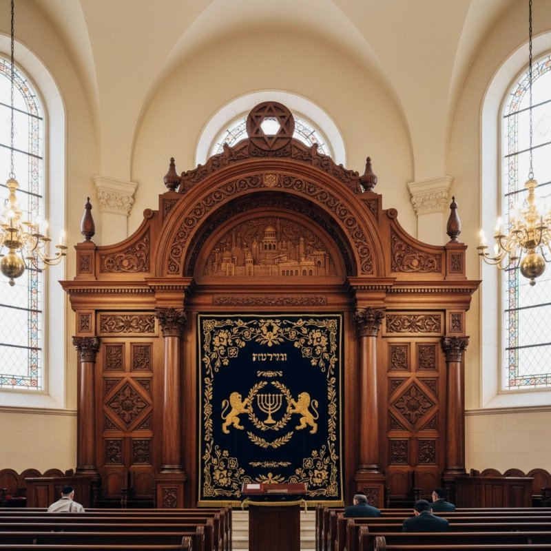 Elegant Handcrafted Mahogany Aron Kodesh from Mulyoharjo Furniture Indonesia