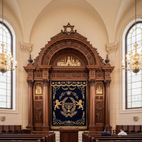 Grand Mulyoharjo Hand-Carved Mahogany Aron Kodesh a Sacred Torah Ark Masterpiece