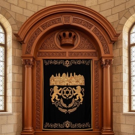 Elegant Handcrafted Mahogany Aron Kodesh from Mulyoharjo Furniture Indonesia
