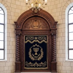 Elegant Handcrafted Mulyoharjo Mahogany Wood Aron Kodesh Torah Ark