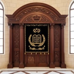 Exquisite Mulyoharjo Mahogany Wood Aron Kodesh a Sacred Torah Ark Masterpiece