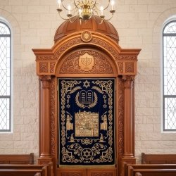 Magnificent Handcrafted Mahogany Wood Aron Kodesh Torah Ark by Mulyoharjo Furniture