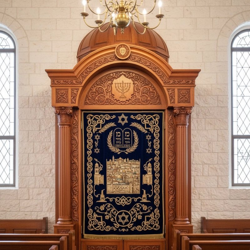 Magnificent Handcrafted Mahogany Wood Aron Kodesh Torah Ark by Mulyoharjo Furniture
