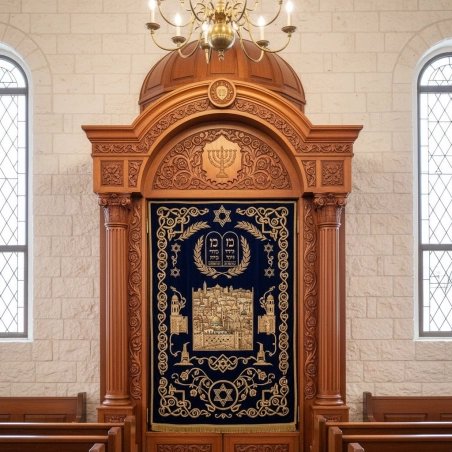 Magnificent Handcrafted Mahogany Wood Aron Kodesh Torah Ark by Mulyoharjo Furniture