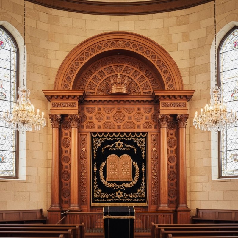 Exquisite Hand-Carved Mahogany Aron Kodesh a Spiritual Masterpiece by Mulyoharjo Furniture Indonesia