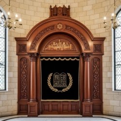 Elegant Handcrafted Mahogany Aron Kodesh from Mulyoharjo Furniture Indonesia