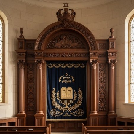 Elegant Handcrafted Mahogany Aron Kodesh from Mulyoharjo Furniture Indonesia