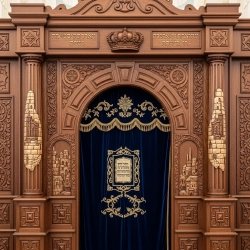 Exquisite Hand-Carved Mahogany Wood Aron Kodesh Torah Ark by Mulyoharjo Furniture