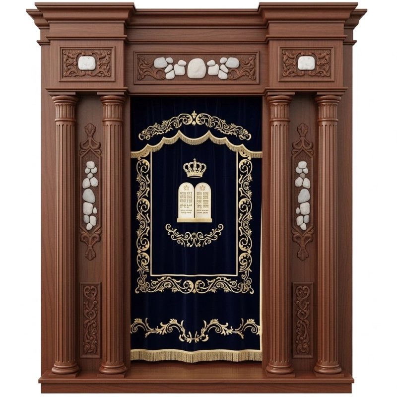 Regal Handcrafted Mahogany Aron Kodesh a Sacred Masterpiece by Mulyoharjo Furniture Indonesia