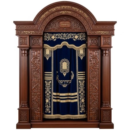 Magnificent Hand-Carved Mahogany Aron Kodesh Torah Ark by Mulyoharjo Furniture Indonesia