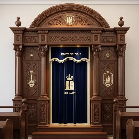 Exquisite Hand-Carved Mahogany Wood Aron Kodesh by Mulyoharjo Furniture Indonesia