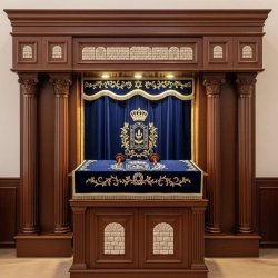 Exquisite Handcrafted Mahogany Wood Aron Kodesh Torah Ark by Mulyoharjo Furniture Indonesia