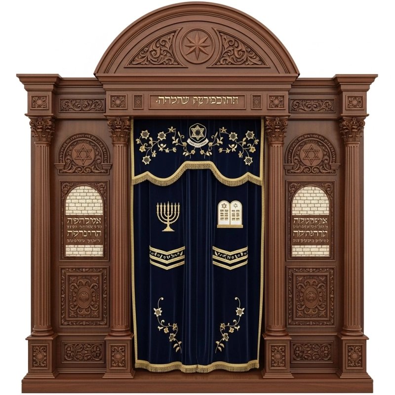 Exquisite Handcrafted Mahogany Aron Kodesh Torah Ark by Mulyoharjo Furniture
