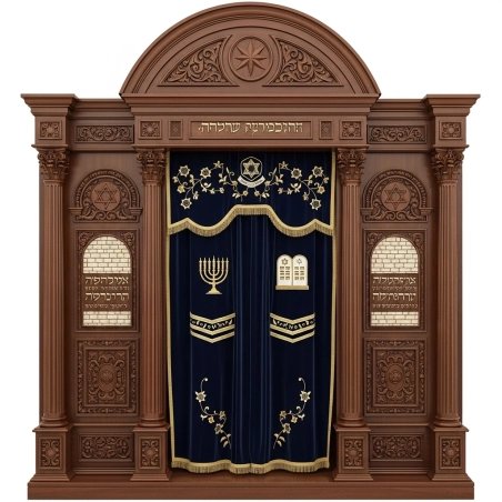 Exquisite Handcrafted Mahogany Aron Kodesh Torah Ark by Mulyoharjo Furniture