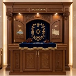 Majestic Mulyoharjo Hand-Carved Mahogany Wood Aron Kodesh Torah Ark