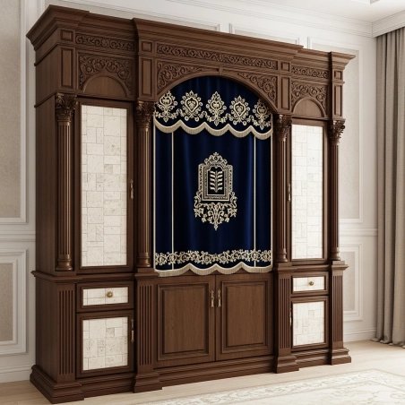 Elegant Handcrafted Mahogany Aron Kodesh from Mulyoharjo Furniture Indonesia