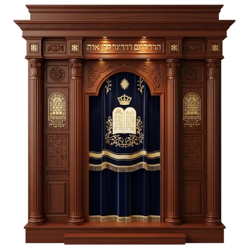 Majestic Mulyoharjo Mahogany Aron Kodesh Handcrafted for Sacred Spaces