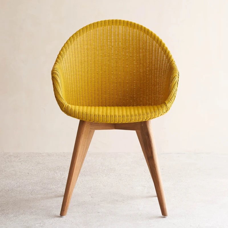 Wooden Teak and Rope Dining Chair Yellow Furniture Supplier