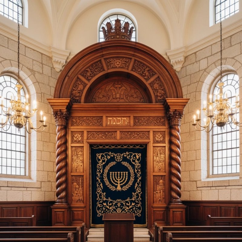 Elegant Handcrafted Mahogany Aron Kodesh from Mulyoharjo Furniture Indonesia