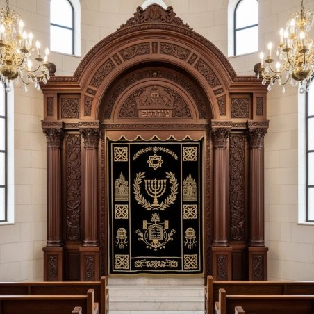 Elegant Handcrafted Mahogany Aron Kodesh from Mulyoharjo Furniture Indonesia