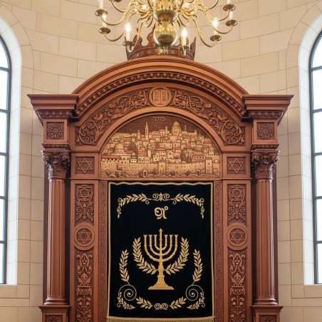 Majestic Handcrafted Mahogany Aron Kodesh from Mulyoharjo Furniture Indonesia