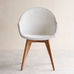 Wooden Teak and Rope Dining Chair White Furniture Supplier