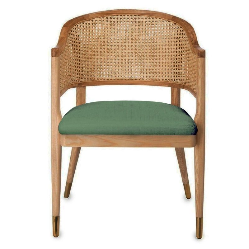 Solid Wood Teak Dining Chair Dark Green Furniture Supplier