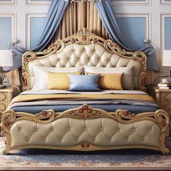 Romantic Painted Bed Furniture Supplier Mulyoharjo