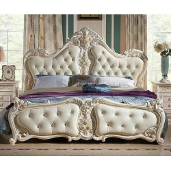 Classic Carved Painted Bed Furniture Supplier Mulyoharjo