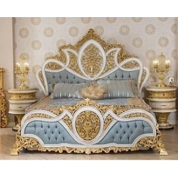 Carved Painted Bed Furniture Supplier Mulyoharjo