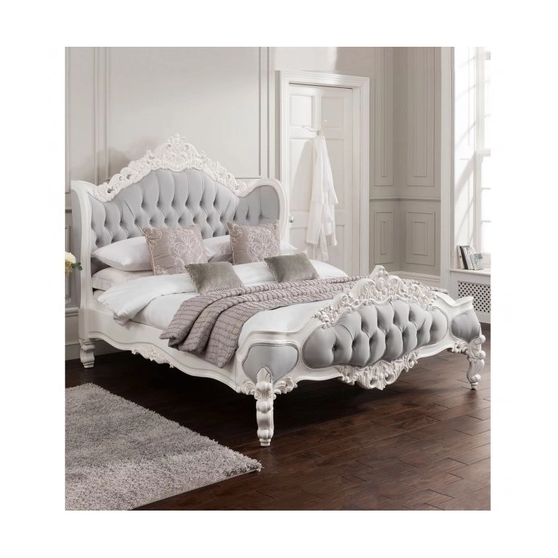 Classic Carved Painted Bed Furniture Supplier Mulyoharjo