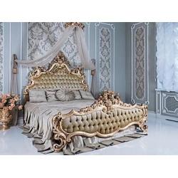 Timeless luxury carved and painted bed designs Mulyoharjo Furniture Export