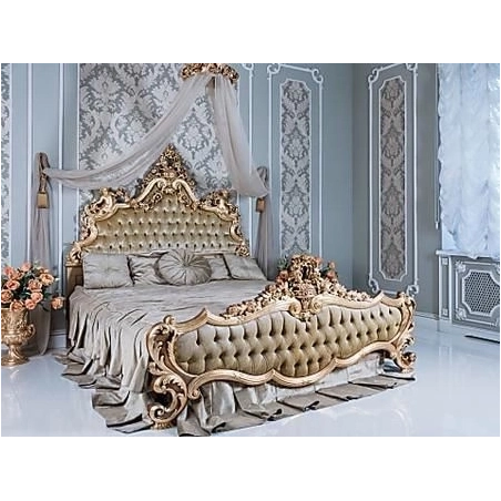 Timeless luxury carved and painted bed designs Mulyoharjo Furniture Export