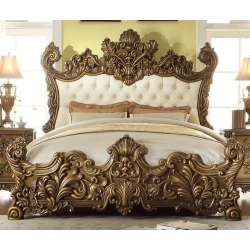 Classic carved wooden bed with paint finish Mulyoharjo Furniture Manufacturer