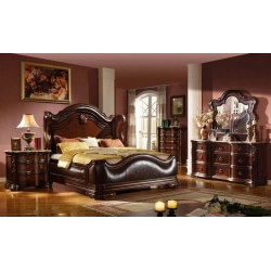 Classic royal carved wooden bed with painted finish Mulyoharjo Furniture Hotel