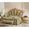 High-end classic painted bed with carved details Mulyoharjo Furniture Supplier