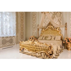 Carved furniture painted bed Mulyoharjo Furniture Project Supplier