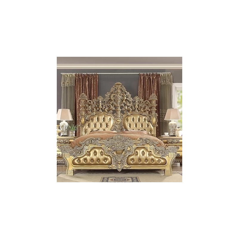 Intricately carved royal wooden bed in classic style Mulyoharjo Furniture Wholesale