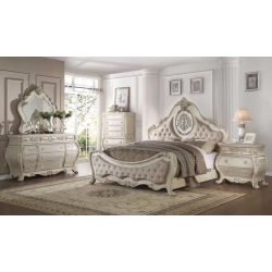 Painted carved bed Mulyoharjo Furniture Hospitality