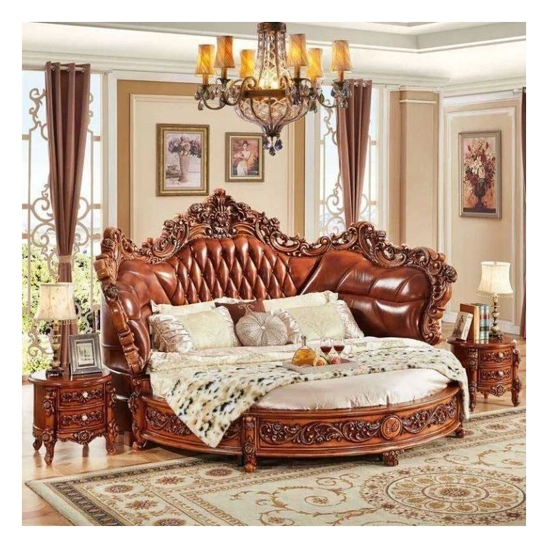 Luxury hand-carved bed with painted finish Mulyoharjo Furniture Project Supplier