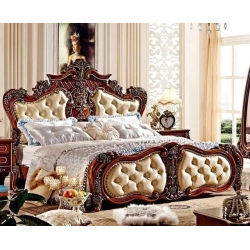 Royal classic painted carved bed Mulyoharjo Furniture White-Label