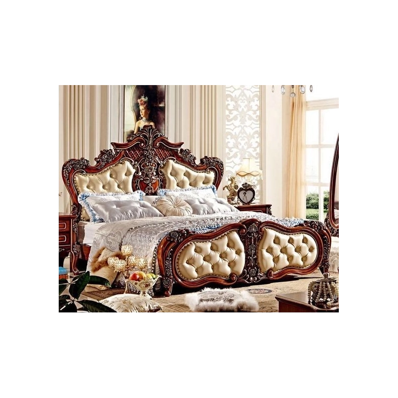 Royal classic painted carved bed Mulyoharjo Furniture White-Label