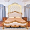 Elegant painted bed in carved furniture style Mulyoharjo Furniture Manufacturer