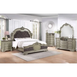 Rustic carved furniture painted bed Mulyoharjo Furniture Export