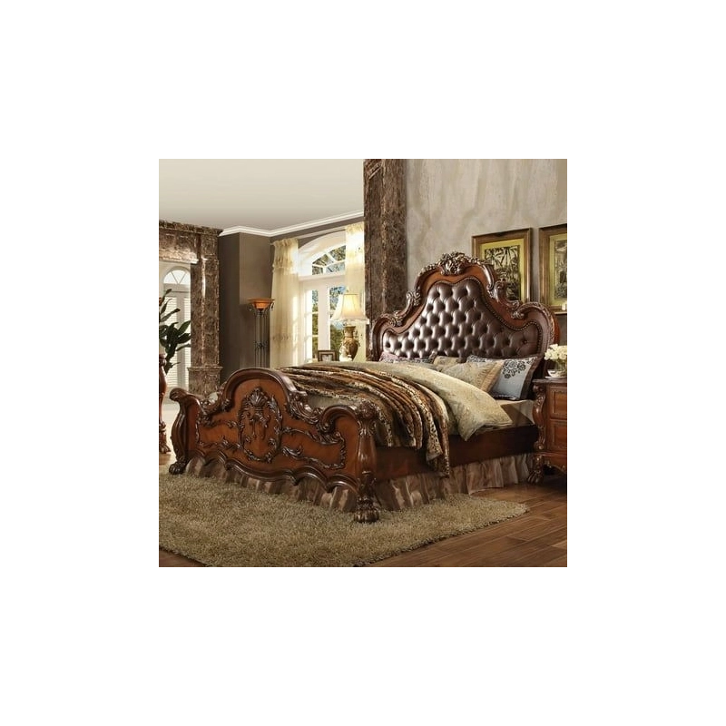 Shabby chic painted carved bed Mulyoharjo Furniture Manufacturer Shabby chic painted carved bed Mulyoharjo Furniture Manufacturer