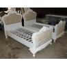 Elegant luxury hand-carved bed with painted design Mulyoharjo Furniture Wholesale