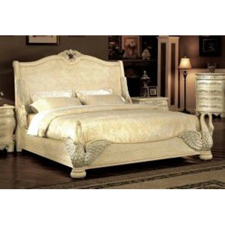 Painted classic wood bed Mulyoharjo Furniture Manufacturer