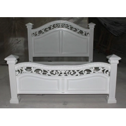 Custom hand-painted carved wooden bed Mulyoharjo Furniture Hospitality